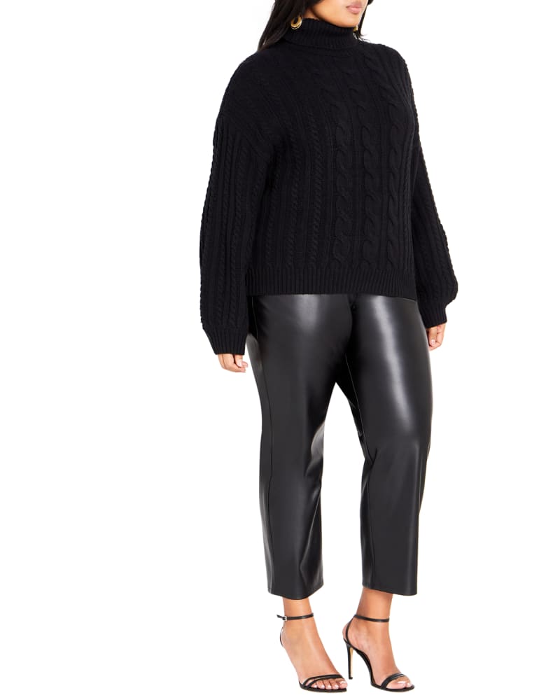 Front of a model wearing a size S JUMPER AVAH in Black by City Chic. | dia_product_style_image_id:320400